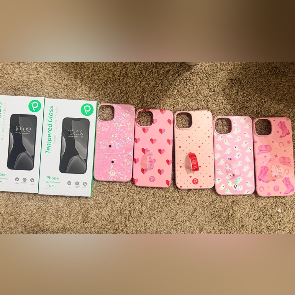 Loopy Cases Pink and Red Phone Cases and Tempered Glass Halloween Valentines